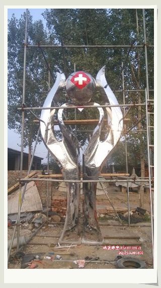 公司為西藏醫(yī)院制作的不銹鋼雕塑工程